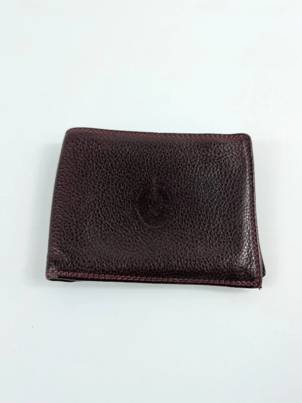 Scuola del Cuoio Firenze Italy Bifold Wallet Brown Pebbled Leather Stamped Logo
